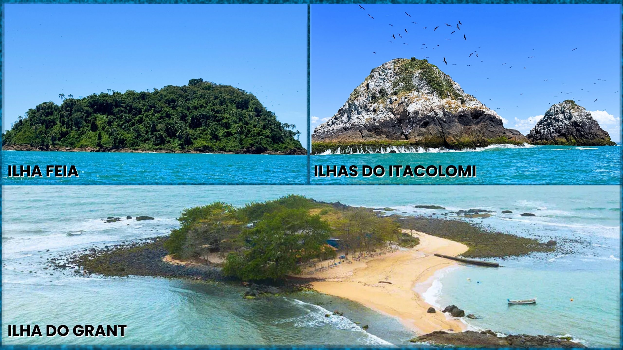 Ilha do Grant, as Ilhas do Itacolomi e a Ilha feia: Historia e Belezas Naturais